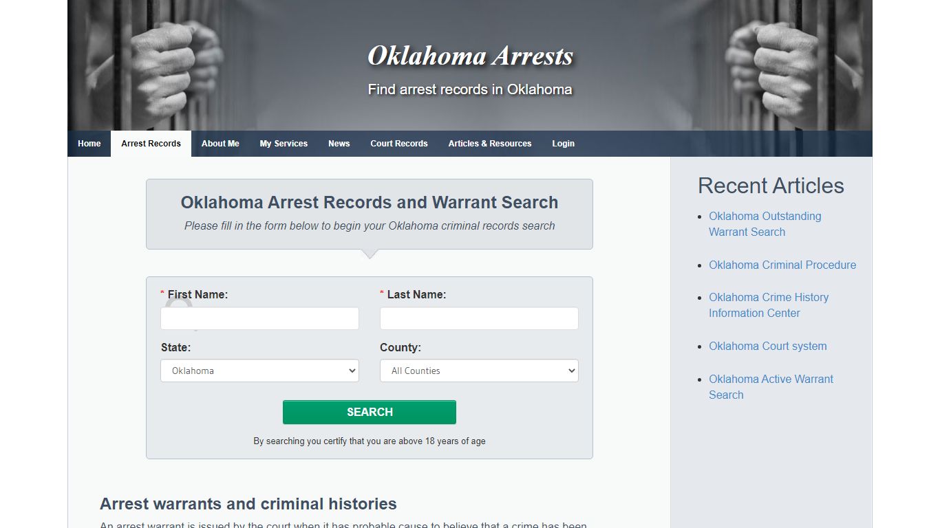 Oklahoma Arrest Records and Warrant Search